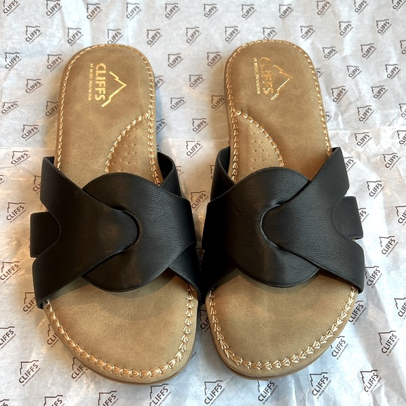 NWT Cliffs by White Mountain Black Fortune Sandals 🩴 in Size 6 - Picture 2 of 7
